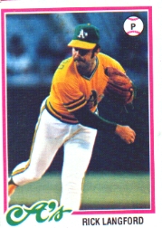 1978 Topps Baseball Cards      327     Rick Langford DP RC